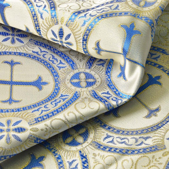 Тканина парча церковна 140 гр/м2 електрик, фото 1