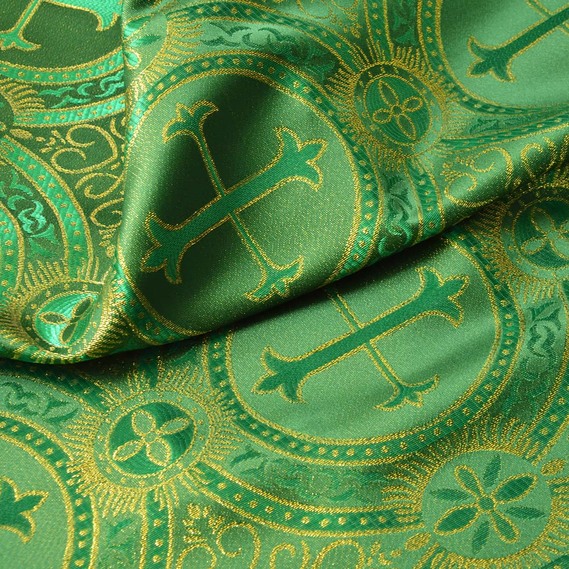Church Brocade Fabric зелена, фото 1