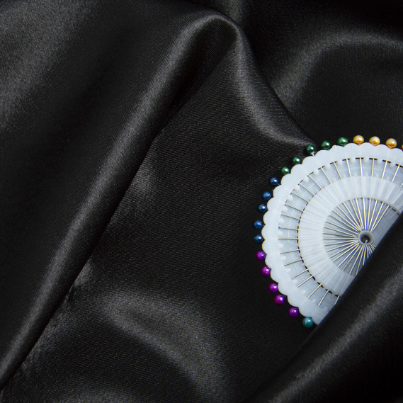 Suit fabric crepe-satin чорний, фото 3