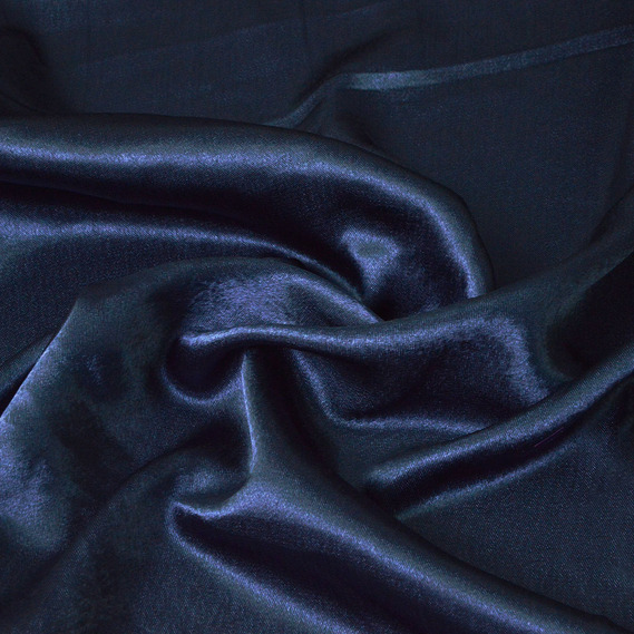 Suit fabric crepe-satin темно синій, фото 1