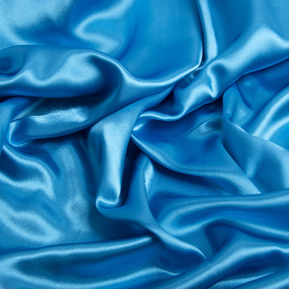 Suit fabric crepe-satin темно блакитний, фото 2