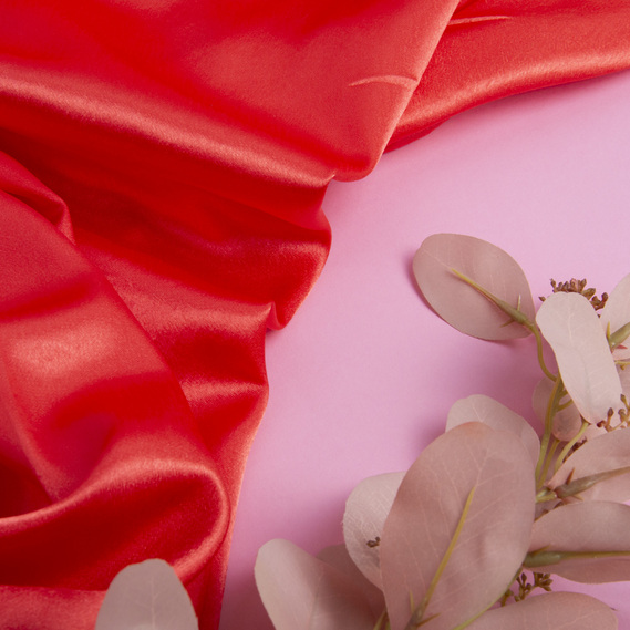 Suit fabric crepe-satin корал, фото 3