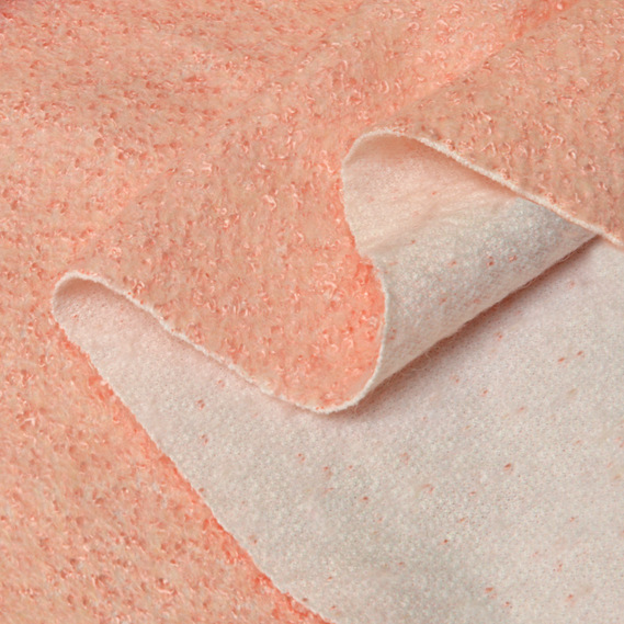 Тканина пальтова Букле Лоранс персик, фото 3