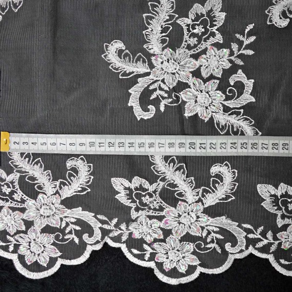 Сетка с вышивкой бисер біла, фото 3 Сетка с вышивкой бисер біла, фото 3