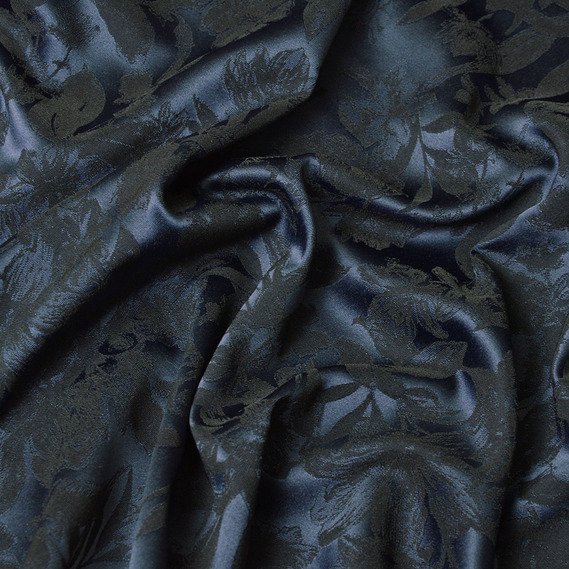 Ткань костюмная Ирма жаккард т/синя, фото 2