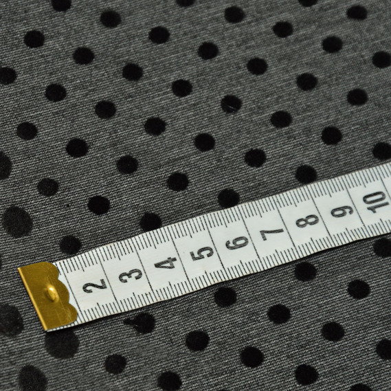 Трикотаж Горошек с флоком т/сірий, фото 3