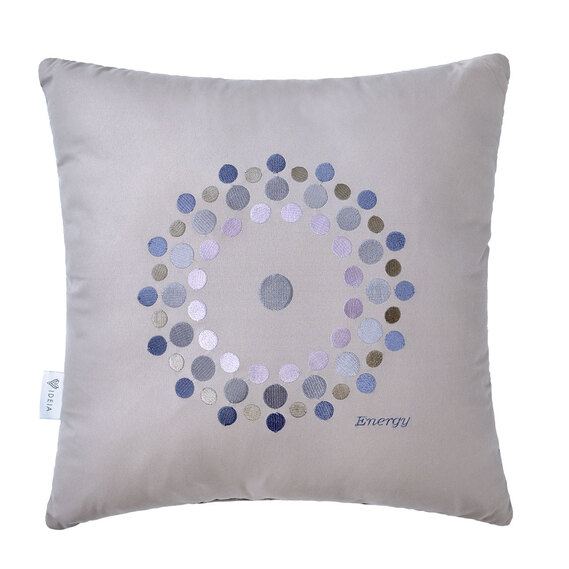 Rain Embroidered Decorative Pillow by ТМ IDEIA 50х50 cm св.сірий/Energy, фото 1