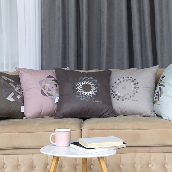 Rain Embroidered Decorative Pillow by ТМ IDEIA 50х50 cm св.сірий/Energy, фото 4