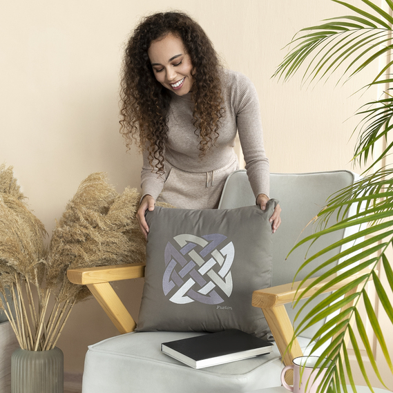 Rain Embroidered Decorative Pillow by ТМ IDEIA 50х50 cm сірий/Fusion, фото 5