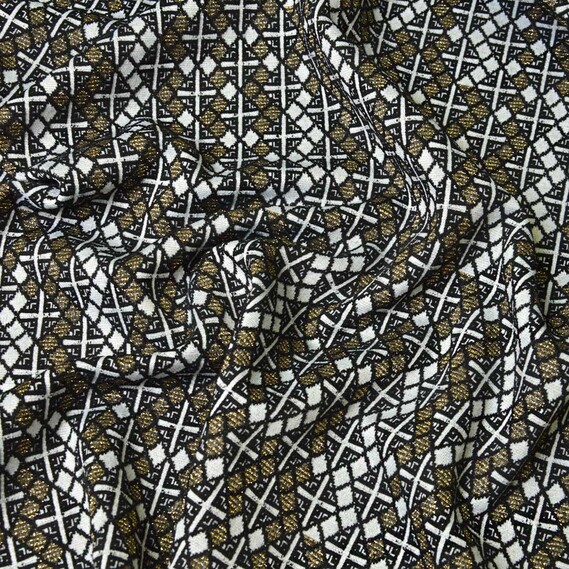 Трикотаж Витражи металлик білий, фото 2