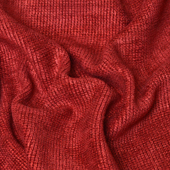Трикотаж велюр Рубчик напилення блиск гранат, фото 1