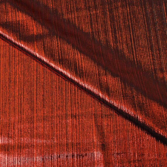 Ткань трикотаж фойл Сияние червоно/чорний, фото 1