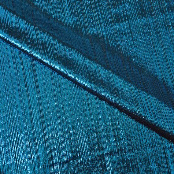 Ткань трикотаж фойл Сияние мор хвиля/чорний, фото 1 Ткань трикотаж фойл Сияние мор хвиля/чорний, фото 1