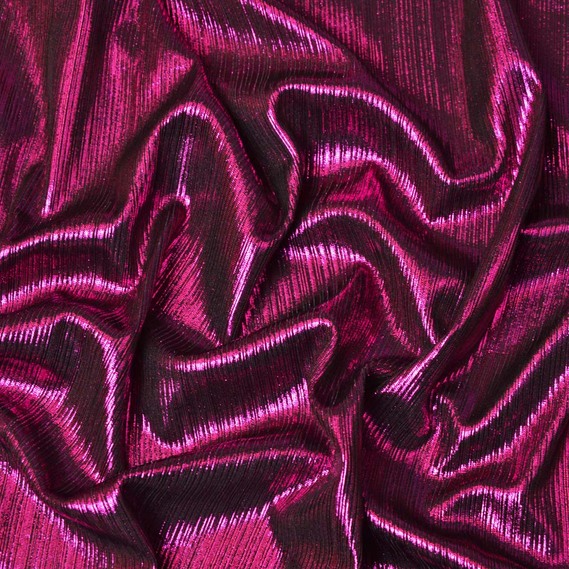 Тканина трикотаж фойл Сяйво фуксія/чорний, фото 2