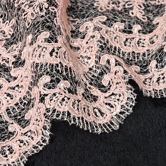 Тканина гіпюр Красуня ніжно рож, фото 2 Тканина гіпюр Красуня ніжно рож, фото 2