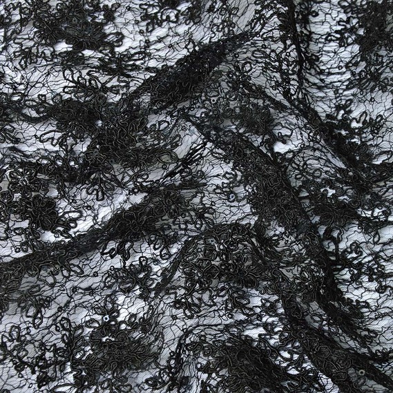 Ткань гіпюр Красотка чорний, фото 1 Ткань гіпюр Красотка чорний, фото 1