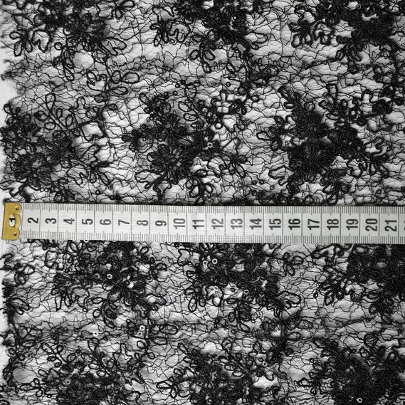 Ткань гіпюр Красотка чорний, фото 3 Ткань гіпюр Красотка чорний, фото 3