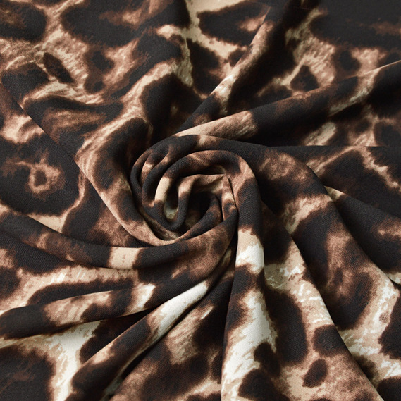 Тканина плательна креп Мадагаскар, 150 см, для одягу, плаття, костюмів, спідниць V-1/1 коричнева, фото 1