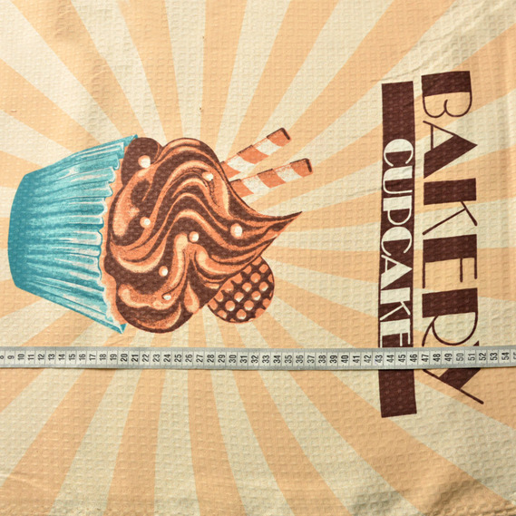 Ткань вафельная 5052-01 Капкейки, Кухонний, фото 2