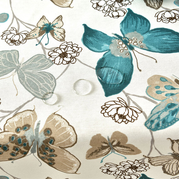 Скатертина з водовідштовхувальним просоченням IDEIA 140х170 см бавовна метелик мор бриз, фото 3