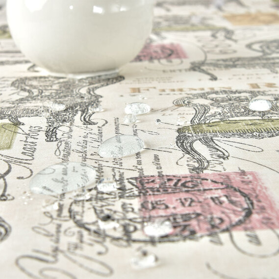 Скатерть с водоотталкивающей пропиткой IDEIA 140х170 см хлопок стільці V-1 фрез/олива, фото 3