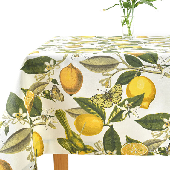 Скатертина з водовідштовхувальним просоченням IDEIA 140х170 см бавовна лимони, фото 1