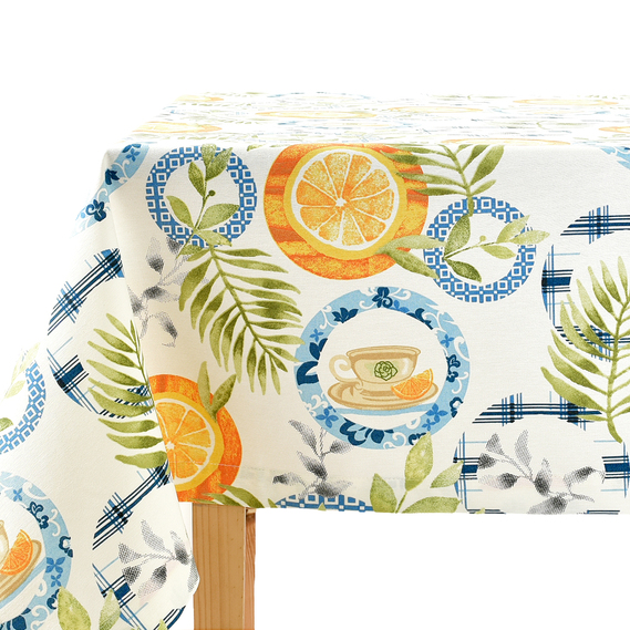 Скатертина з водовідштовхувальним просоченням IDEIA 140х170 см бавовна апельсини, фото 2