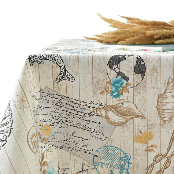 Скатертина з водовідштовхувальним просоченням IDEIA 140х170 см бавовна каліпсо V-1, фото 1