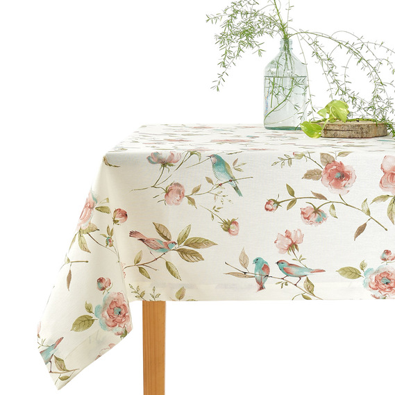 Скатертина з водовідштовхувальним просоченням IDEIA 140х170 см бавовна солов`їна пісня V-4 бірюза, фото 1
