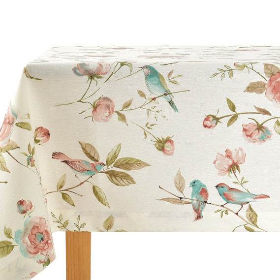 Скатертина з водовідштовхувальним просоченням IDEIA 140х170 см бавовна солов`їна пісня V-4 бірюза, фото 2