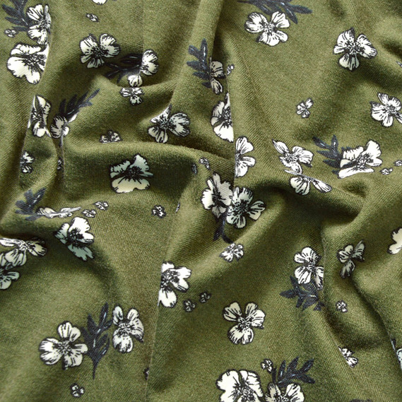 Тканина трикотаж Спорт трикотажне полотно для спортивного одягу V-6/1 квітка хакі, Квітковий, фото 2 Тканина трикотаж Спорт трикотажне полотно для спортивного одягу V-6/1 квітка хакі, Квітковий, фото 2