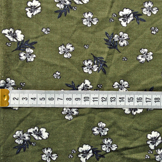 Тканина трикотаж Спорт трикотажне полотно для спортивного одягу V-6/1 квітка хакі, Квітковий, фото 3