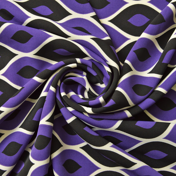 Тканина костюмна креп Prada ланцюжок пурпурна, Абстракція, фото 1 Тканина костюмна креп Prada ланцюжок пурпурна, Абстракція, фото 1