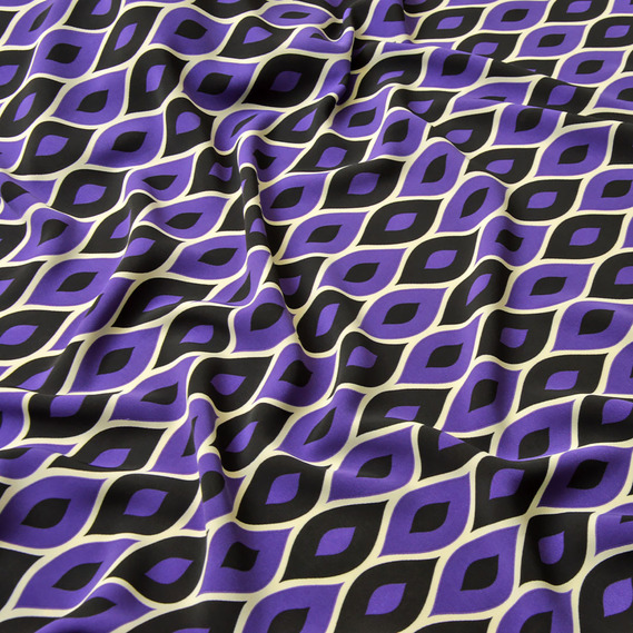 Тканина костюмна креп Prada ланцюжок пурпурна, Абстракція, фото 2 Тканина костюмна креп Prada ланцюжок пурпурна, Абстракція, фото 2