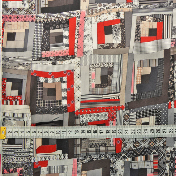 Атлас шелк Абстракция квадро червоний, фото 3