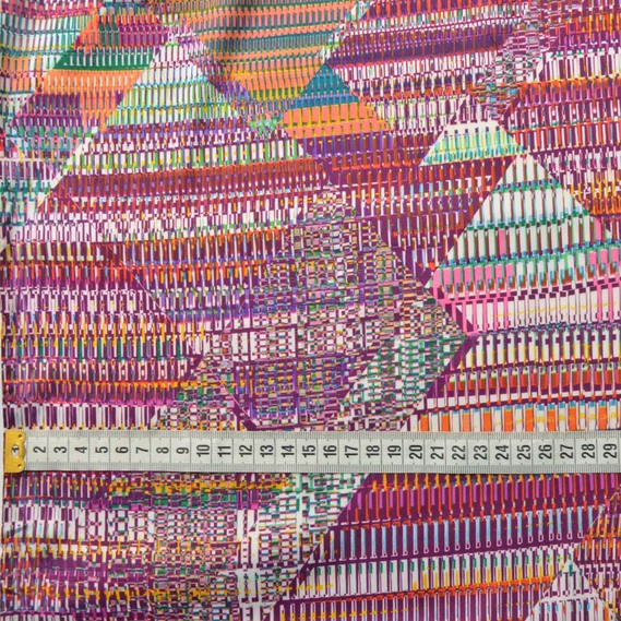 Атлас шелк Абстракция артефакт вишня, фото 3