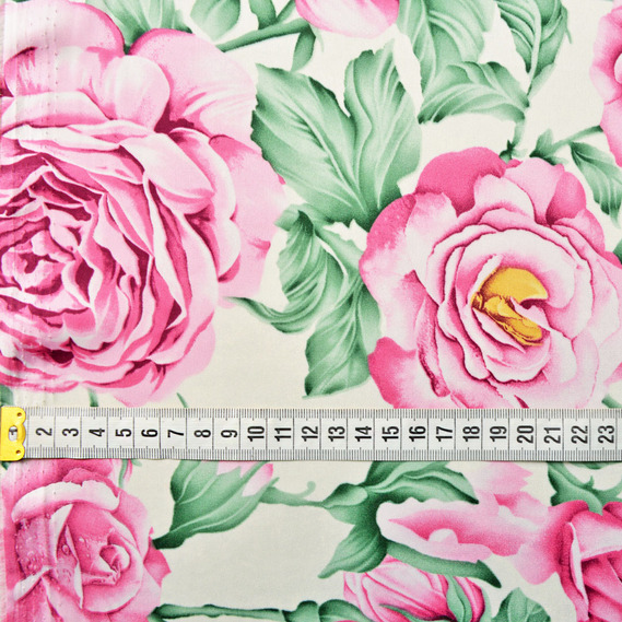 Тканина плательна атлас шовк чайна троянда молоко, Квітковий, фото 3