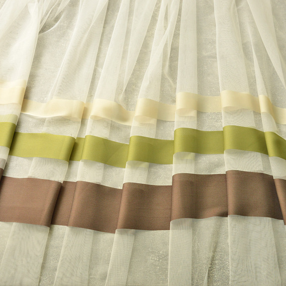 Тюль сетка набивной Вальтер V-102 олива, фото 1 Тюль сетка набивной Вальтер V-102 олива, фото 1