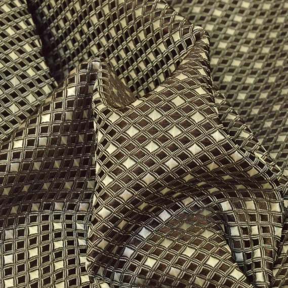 Ткань портьерная жаккардовая Люмьера V-701 чорний шоколад, фото 2