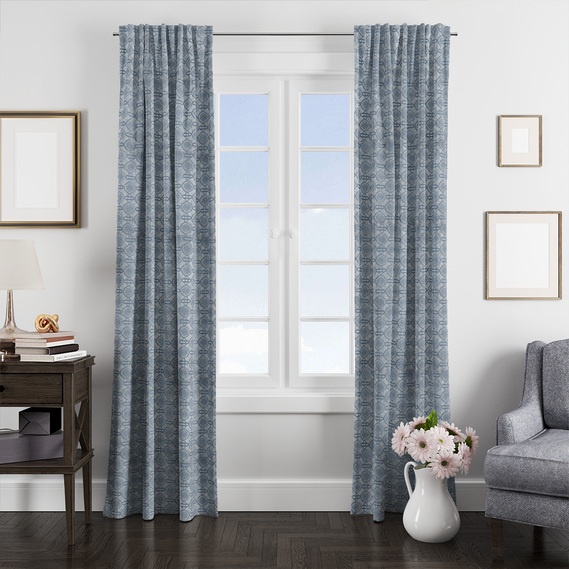 Тканина портьєрна жакардова Версаль V-19 джинс, фото 2