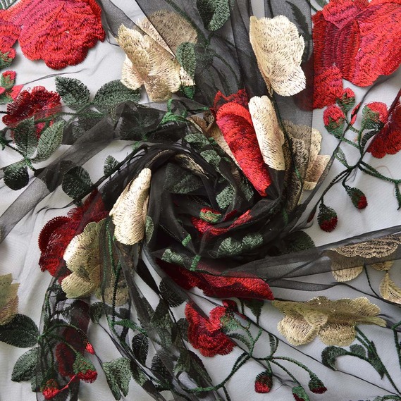 Сетка-вышивка Волшебница червона, фото 1