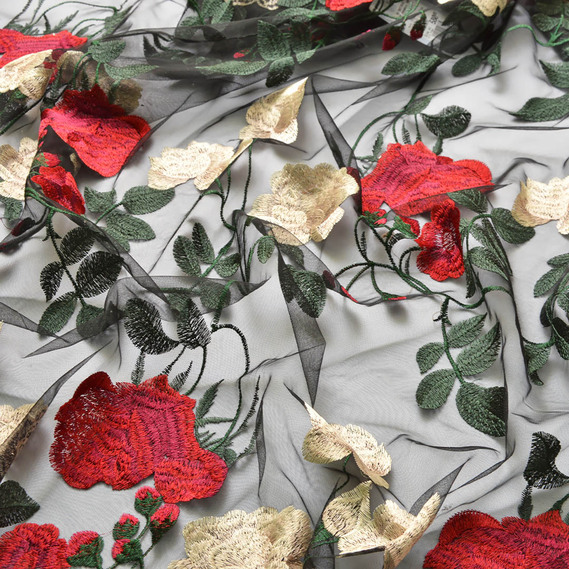 Сетка-вышивка Волшебница червона, фото 2