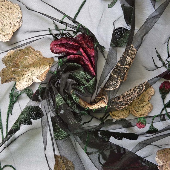 Сітка-вишивка Чарівниця баклажан, фото 1 Сітка-вишивка Чарівниця баклажан, фото 1