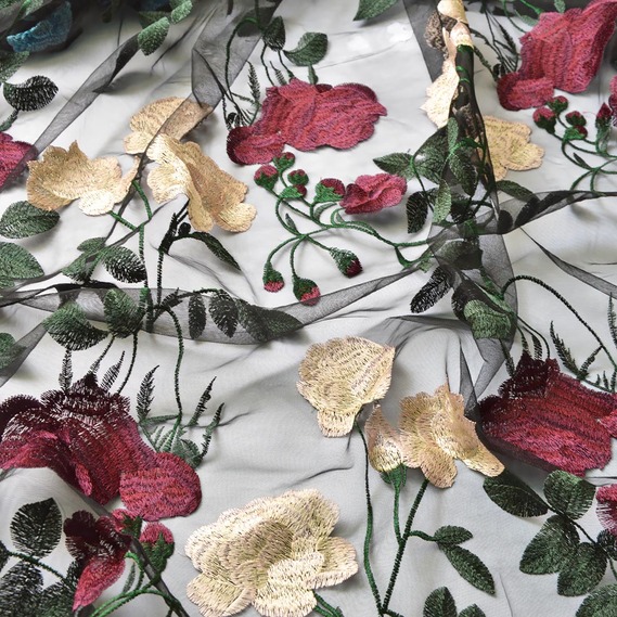 Сітка-вишивка Чарівниця баклажан, фото 2 Сітка-вишивка Чарівниця баклажан, фото 2