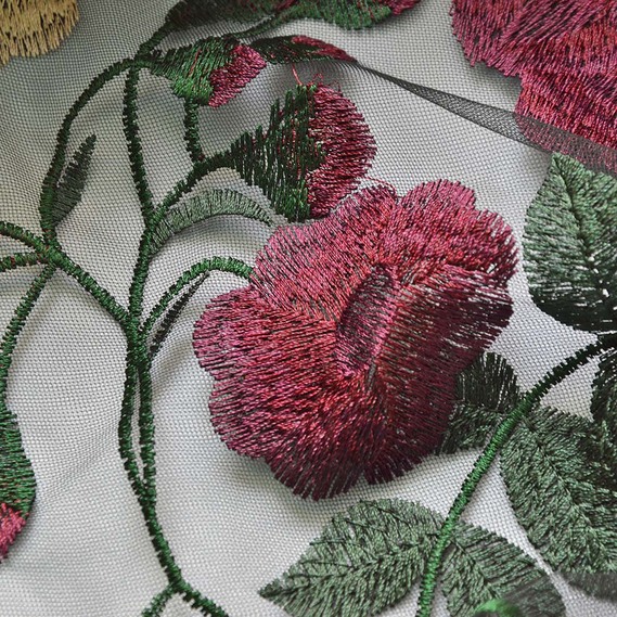 Сітка-вишивка Чарівниця баклажан, фото 3 Сітка-вишивка Чарівниця баклажан, фото 3