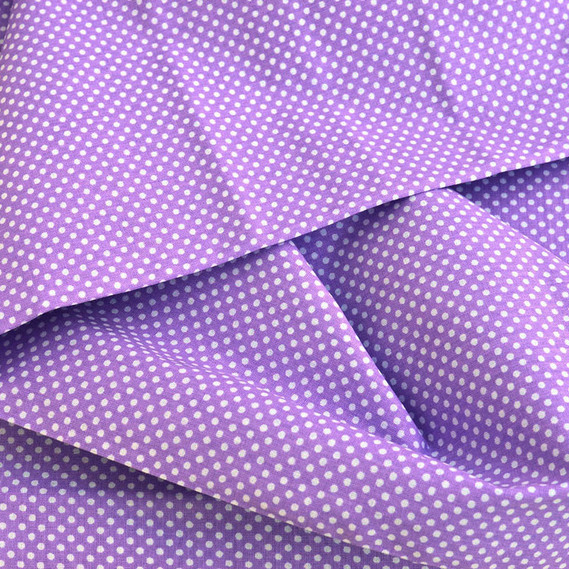 Тканина бязь ранфорс для постільної білизни 2,4 м V-01 горошок бузок, фото 1 Тканина бязь ранфорс для постільної білизни 2,4 м V-01 горошок бузок, фото 1