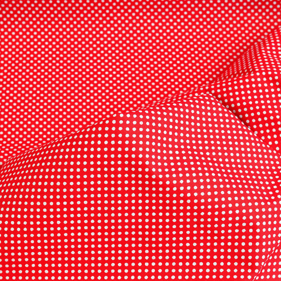 Тканина бязь ранфорс для постільної білизни 2,4 м v-06 горошок червоний, фото 1 Тканина бязь ранфорс для постільної білизни 2,4 м v-06 горошок червоний, фото 1