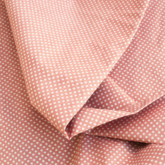 Ranfors calico fabric for bedclothes 2.4 m v-36 горошок пудра, фото 1