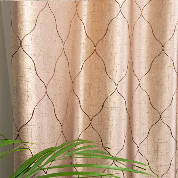 Тканина портьєрна жакардова Нео Класика, шторна тканина, тканина для штор, штори, портьєри, гардіни, тканина для гардин V-402 кава, фото 1