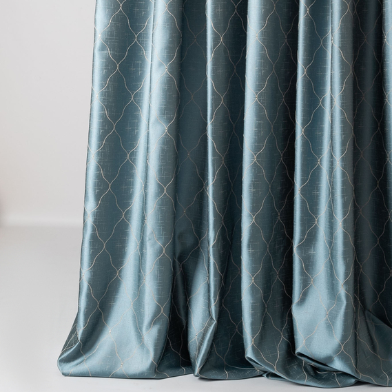 Ткань портъерная жаккардовая Нео Классика, шторная ткань, ткань для штор, шторы, портьеры, гардины, ткань гардинная V-805 бірюза, фото 1